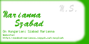 marianna szabad business card